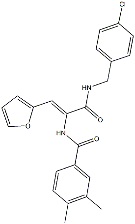 N-[1-{[(4-chlorobenzyl)amino]carbonyl}-2-(2-furyl)vinyl]-3,4-dimethylbenzamide 结构式