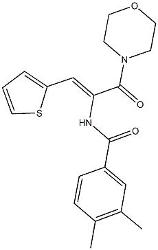 3,4-dimethyl-N-[1-(4-morpholinylcarbonyl)-2-(2-thienyl)vinyl]benzamide 结构式