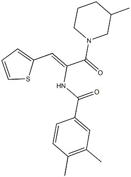 3,4-dimethyl-N-[1-[(3-methyl-1-piperidinyl)carbonyl]-2-(2-thienyl)vinyl]benzamide 结构式