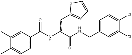 N-[1-{[(3,4-dichlorobenzyl)amino]carbonyl}-2-(2-thienyl)vinyl]-3,4-dimethylbenzamide 结构式