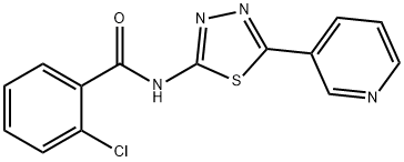 2-chloro-N-[5-(3-pyridinyl)-1,3,4-thiadiazol-2-yl]benzamide 结构式