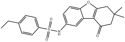 N-(7,7-dimethyl-9-oxo-6,7,8,9-tetrahydrodibenzo[b,d]furan-2-yl)-4-ethylbenzenesulfonamide 结构式