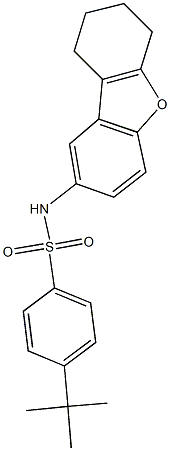 4-tert-butyl-N-(6,7,8,9-tetrahydrodibenzo[b,d]furan-2-yl)benzenesulfonamide 结构式