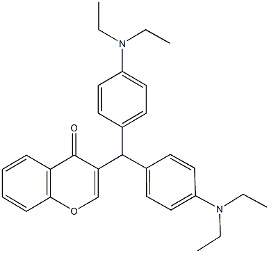 3-{bis[4-(diethylamino)phenyl]methyl}-4H-chromen-4-one 结构式