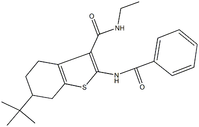 2-(benzoylamino)-6-tert-butyl-N-ethyl-4,5,6,7-tetrahydro-1-benzothiophene-3-carboxamide 结构式