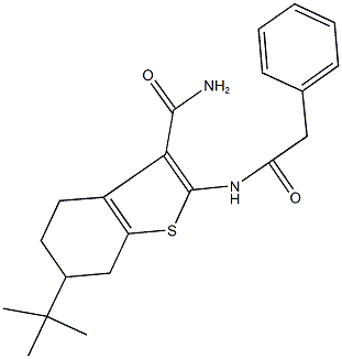 6-tert-butyl-2-[(phenylacetyl)amino]-4,5,6,7-tetrahydro-1-benzothiophene-3-carboxamide 结构式