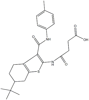 4-{[6-tert-butyl-3-(4-toluidinocarbonyl)-4,5,6,7-tetrahydro-1-benzothien-2-yl]amino}-4-oxobutanoic acid 结构式