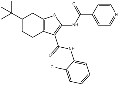 N-{6-tert-butyl-3-[(2-chloroanilino)carbonyl]-4,5,6,7-tetrahydro-1-benzothien-2-yl}isonicotinamide 结构式