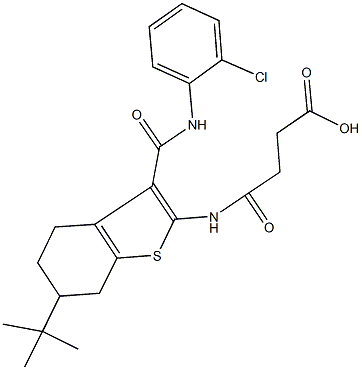 4-({6-tert-butyl-3-[(2-chloroanilino)carbonyl]-4,5,6,7-tetrahydro-1-benzothien-2-yl}amino)-4-oxobutanoic acid 结构式