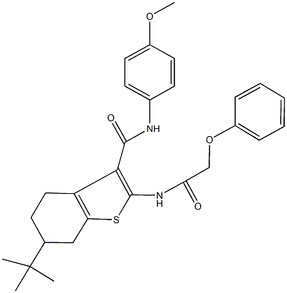 6-tert-butyl-N-(4-methoxyphenyl)-2-[(phenoxyacetyl)amino]-4,5,6,7-tetrahydro-1-benzothiophene-3-carboxamide 结构式