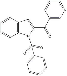 [1-(phenylsulfonyl)-1H-indol-2-yl](3-pyridinyl)methanone 结构式