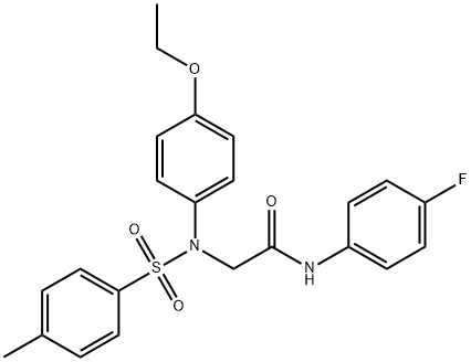 2-{4-ethoxy[(4-methylphenyl)sulfonyl]anilino}-N-(4-fluorophenyl)acetamide 结构式