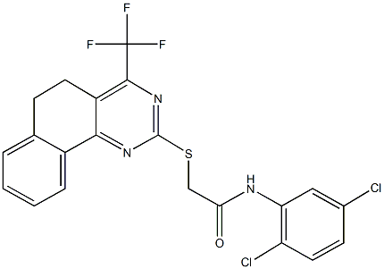 N-(2,5-dichlorophenyl)-2-{[4-(trifluoromethyl)-5,6-dihydrobenzo[h]quinazolin-2-yl]sulfanyl}acetamide 结构式