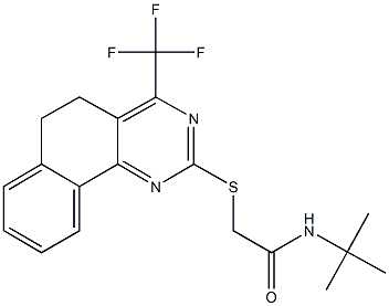 N-(tert-butyl)-2-{[4-(trifluoromethyl)-5,6-dihydrobenzo[h]quinazolin-2-yl]sulfanyl}acetamide 结构式