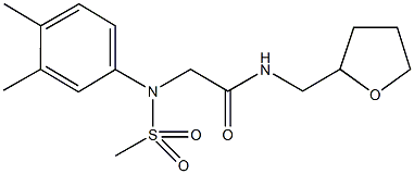 2-[3,4-dimethyl(methylsulfonyl)anilino]-N-(tetrahydro-2-furanylmethyl)acetamide 结构式