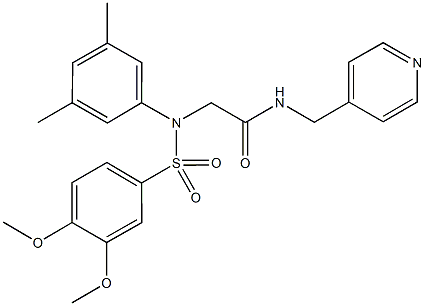 2-{[(3,4-dimethoxyphenyl)sulfonyl]-3,5-dimethylanilino}-N-(pyridin-4-ylmethyl)acetamide 结构式