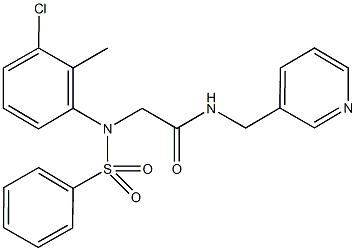 2-[3-chloro-2-methyl(phenylsulfonyl)anilino]-N-(3-pyridinylmethyl)acetamide 结构式