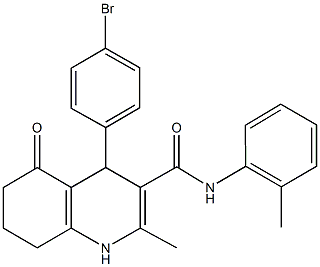 4-(4-bromophenyl)-2-methyl-N-(2-methylphenyl)-5-oxo-1,4,5,6,7,8-hexahydro-3-quinolinecarboxamide 结构式