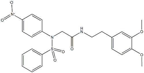 N-{2-[3,4-bis(methyloxy)phenyl]ethyl}-2-[{4-nitrophenyl}(phenylsulfonyl)amino]acetamide 结构式