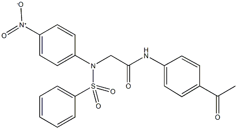 N-(4-acetylphenyl)-2-[{4-nitrophenyl}(phenylsulfonyl)amino]acetamide 结构式