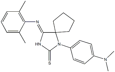 1-[4-(dimethylamino)phenyl]-4-[(2,6-dimethylphenyl)imino]-1,3-diazaspiro[4.4]nonane-2-thione 结构式