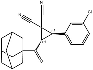 2-(1-adamantylcarbonyl)-3-(3-chlorophenyl)-1,1-cyclopropanedicarbonitrile 结构式