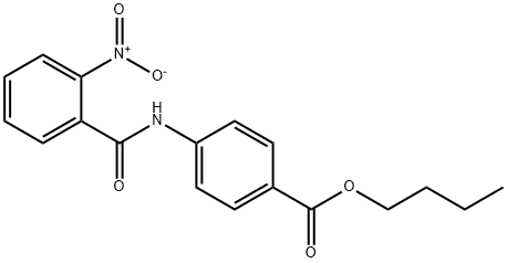butyl 4-({2-nitrobenzoyl}amino)benzoate 结构式