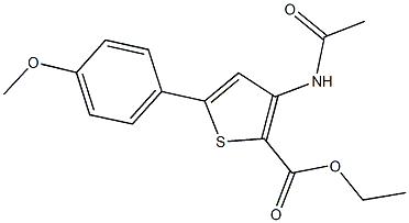 ethyl 3-(acetylamino)-5-(4-methoxyphenyl)-2-thiophenecarboxylate 结构式