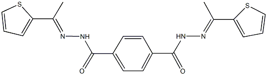 N'~1~,N'~4~-bis[1-(2-thienyl)ethylidene]terephthalohydrazide 结构式