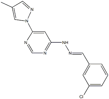 3-chlorobenzaldehyde [6-(4-methyl-1H-pyrazol-1-yl)-4-pyrimidinyl]hydrazone 结构式