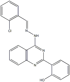 2-chlorobenzaldehyde [2-(2-hydroxyphenyl)-4-quinazolinyl]hydrazone 结构式