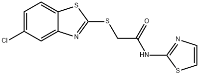 2-[(5-chloro-1,3-benzothiazol-2-yl)thio]-N-(1,3-thiazol-2-yl)acetamide 结构式