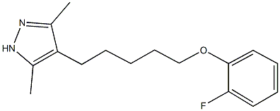 4-[5-(2-fluorophenoxy)pentyl]-3,5-dimethyl-1H-pyrazole 结构式