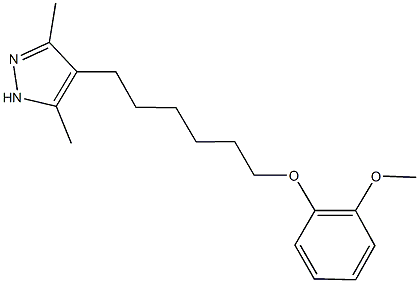 3,5-dimethyl-4-(6-{[2-(methyloxy)phenyl]oxy}hexyl)-1H-pyrazole 结构式