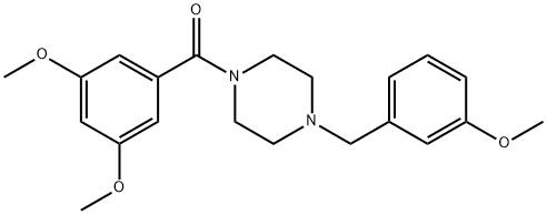 1-(3,5-dimethoxybenzoyl)-4-(3-methoxybenzyl)piperazine 结构式