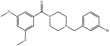 1-(3-bromobenzyl)-4-(3,5-dimethoxybenzoyl)piperazine 结构式