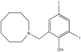 2-(1-azocanylmethyl)-4,6-diiodophenol 结构式