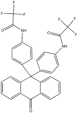 2,2,2-trifluoro-N-[4-(10-oxo-9-{4-[(trifluoroacetyl)amino]phenyl}-9,10-dihydro-9-anthracenyl)phenyl]acetamide 结构式