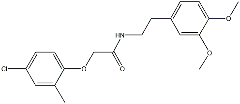2-(4-chloro-2-methylphenoxy)-N-[2-(3,4-dimethoxyphenyl)ethyl]acetamide 结构式