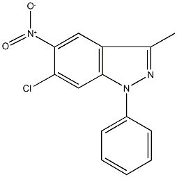 6-chloro-5-nitro-3-methyl-1-phenyl-1H-indazole 结构式