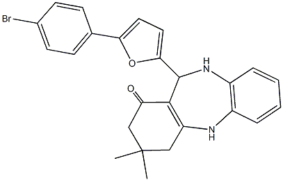 11-[5-(4-bromophenyl)-2-furyl]-3,3-dimethyl-2,3,4,5,10,11-hexahydro-1H-dibenzo[b,e][1,4]diazepin-1-one 结构式
