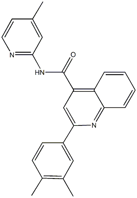 2-(3,4-dimethylphenyl)-N-(4-methyl-2-pyridinyl)-4-quinolinecarboxamide 结构式