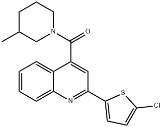 2-(5-chloro-2-thienyl)-4-[(3-methyl-1-piperidinyl)carbonyl]quinoline 结构式