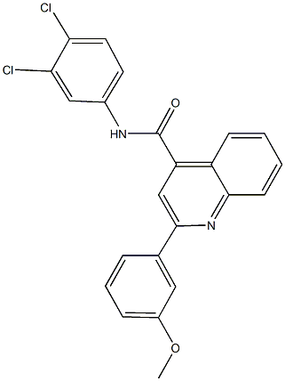 N-(3,4-dichlorophenyl)-2-(3-methoxyphenyl)-4-quinolinecarboxamide 结构式