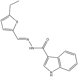 N'-[(5-ethyl-2-thienyl)methylene]-1H-indole-3-carbohydrazide 结构式