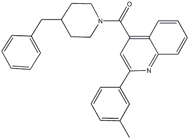 4-[(4-benzyl-1-piperidinyl)carbonyl]-2-(3-methylphenyl)quinoline 结构式