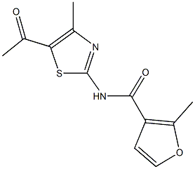 N-(5-acetyl-4-methyl-1,3-thiazol-2-yl)-2-methyl-3-furamide 结构式