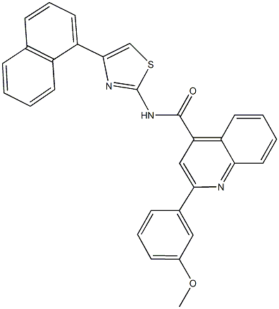 2-(3-methoxyphenyl)-N-[4-(1-naphthyl)-1,3-thiazol-2-yl]-4-quinolinecarboxamide 结构式
