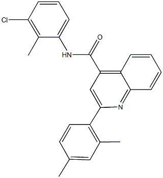 N-(3-chloro-2-methylphenyl)-2-(2,4-dimethylphenyl)-4-quinolinecarboxamide 结构式