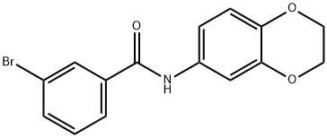 3-bromo-N-2,3-dihydro-1,4-benzodioxin-6-ylbenzamide 结构式
